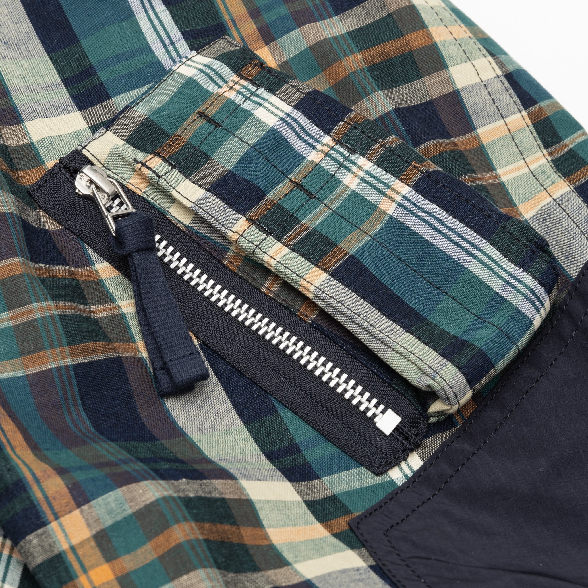 COTTON LINEN CHECK TRIPLE LAYER JACKET - 6