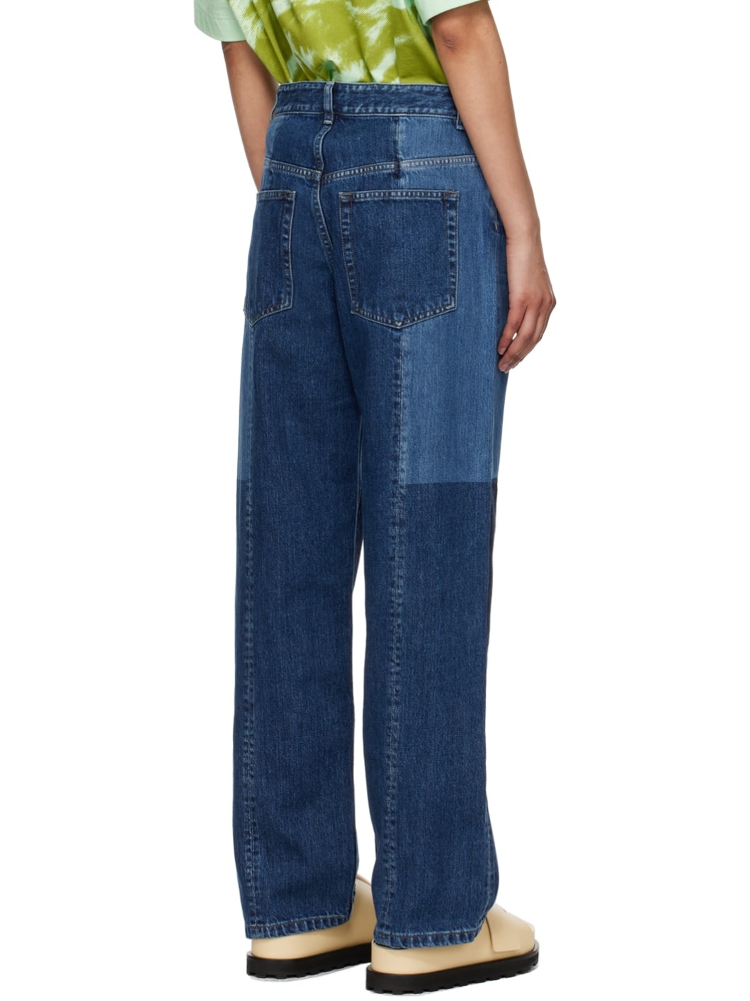 Blue Paneled Jeans - 3