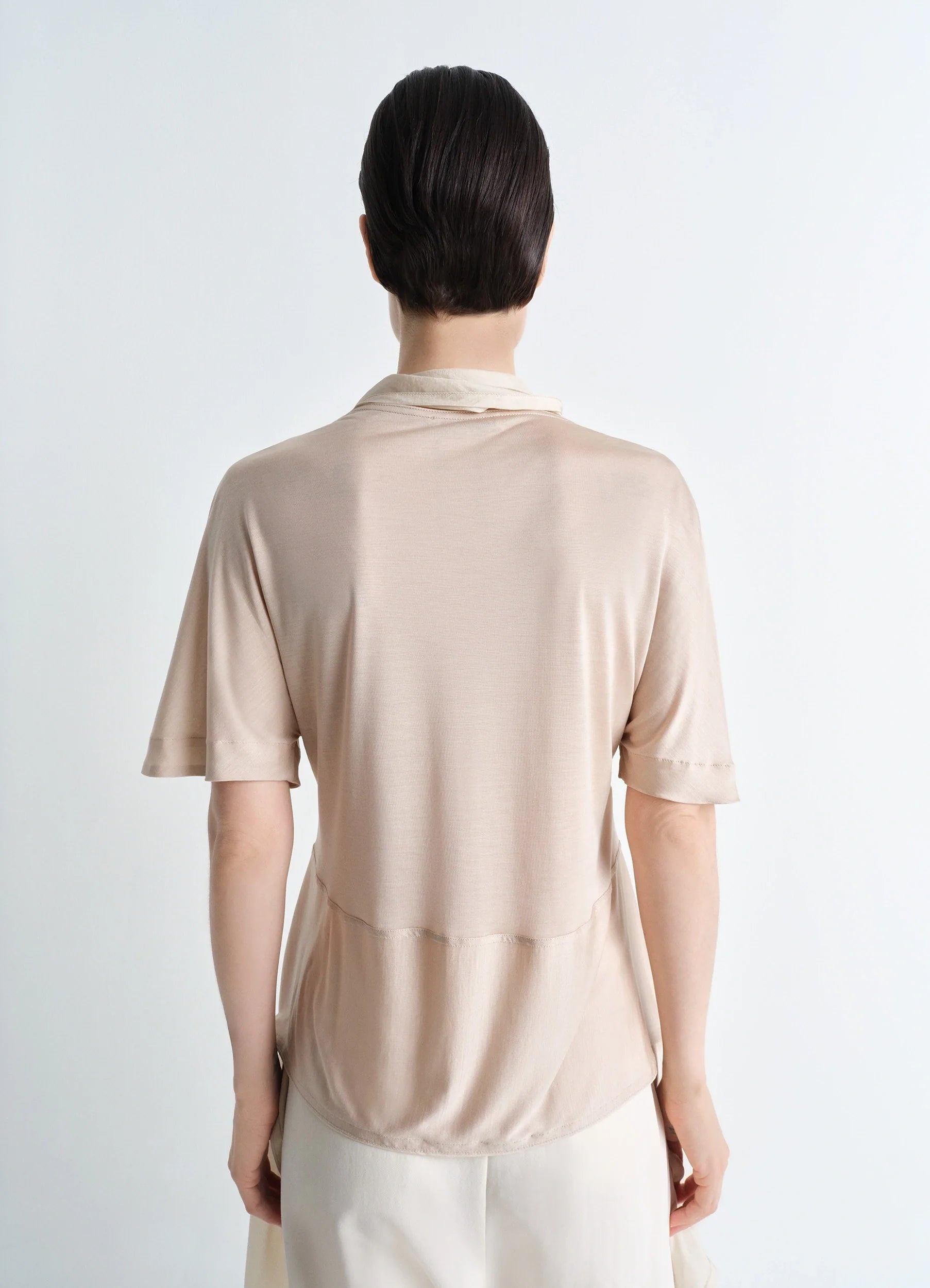 MIXED FABRIC KNOTTED TOP - 4