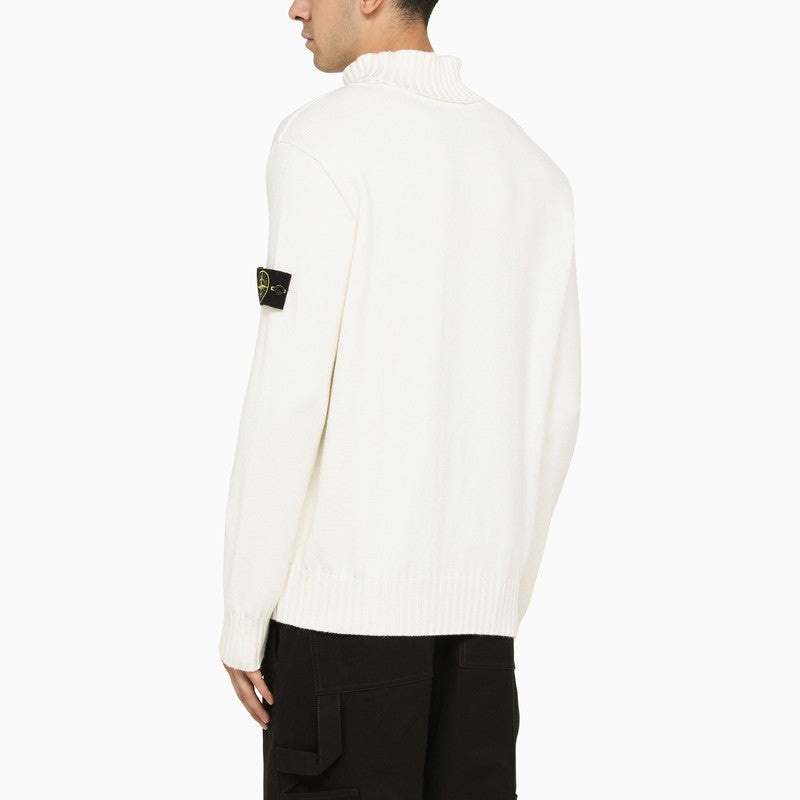 Stone Island White Wool Turtleneck Jumper Men - 3