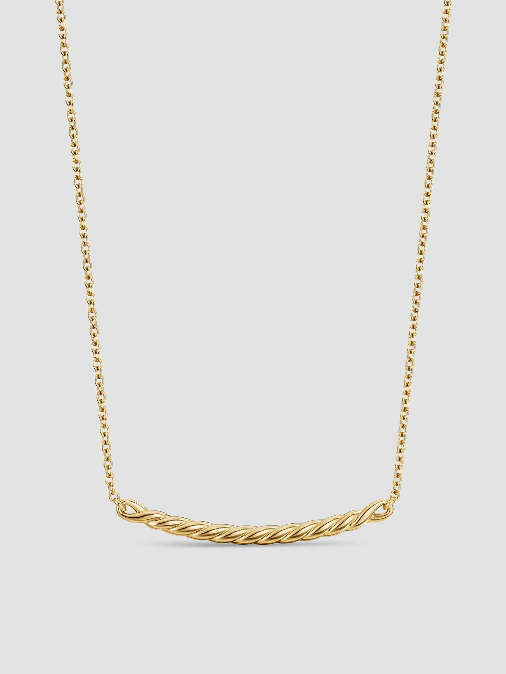Women's Sculpted Cable Bar Necklace in 18K Yellow Gold, 2.7MM - Gold - 1