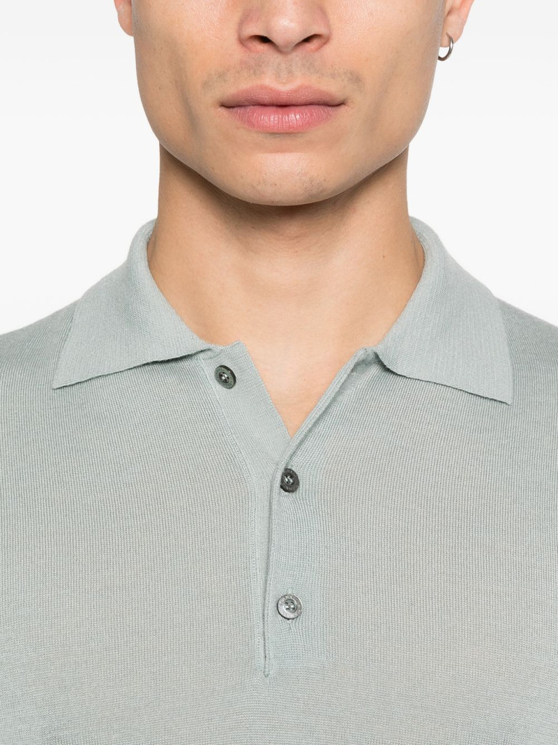 button-up ribbed-knit polo shirt 5