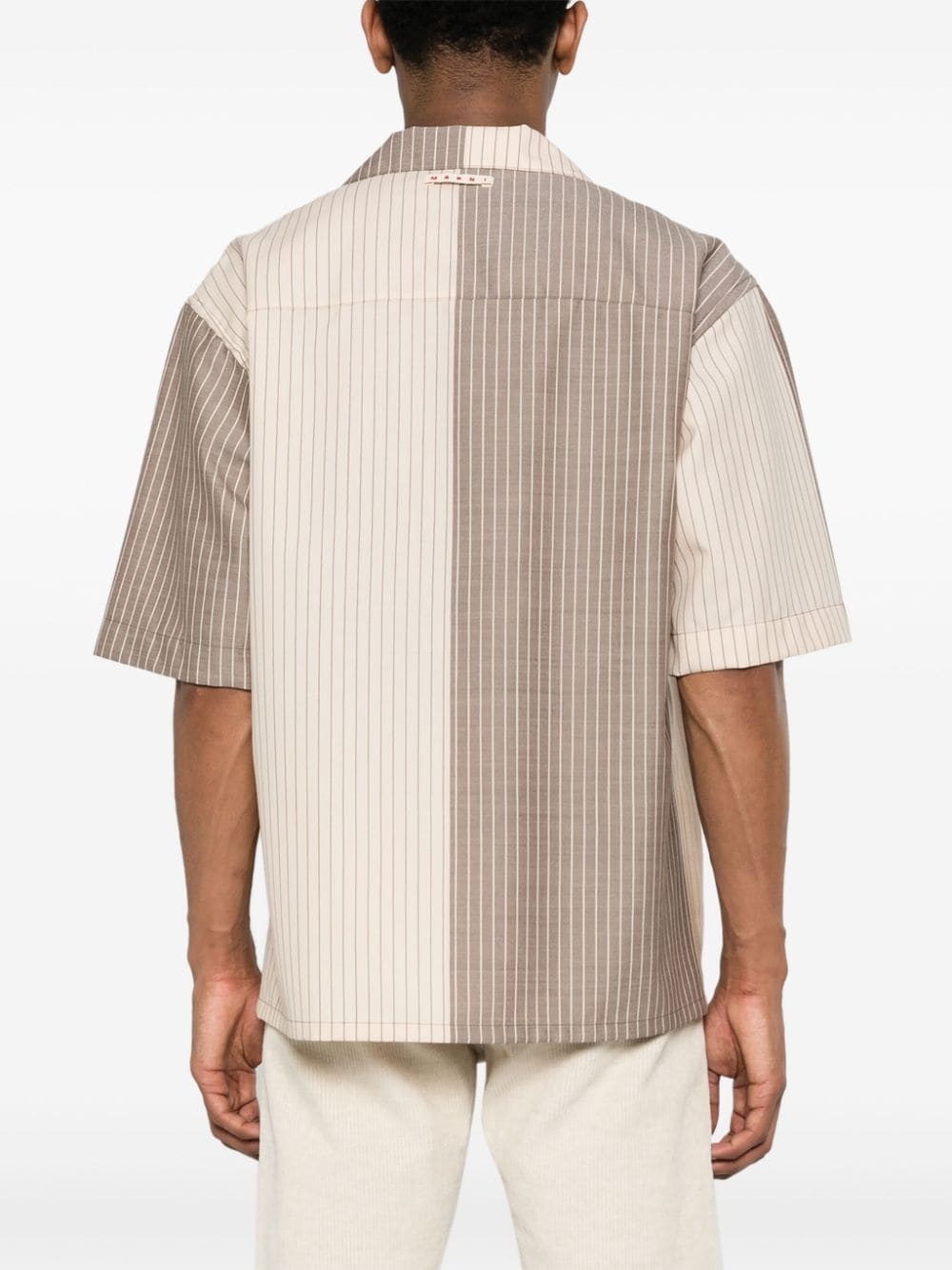 colour-block pinstriped shirt - 4