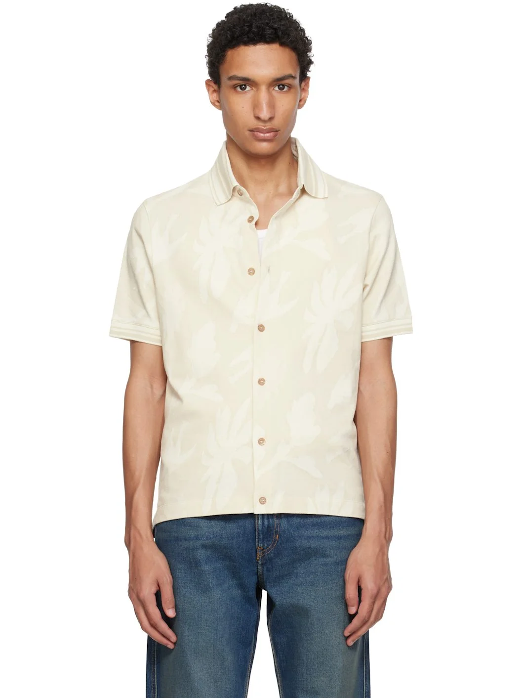 Beige Jacquard Shirt - 1
