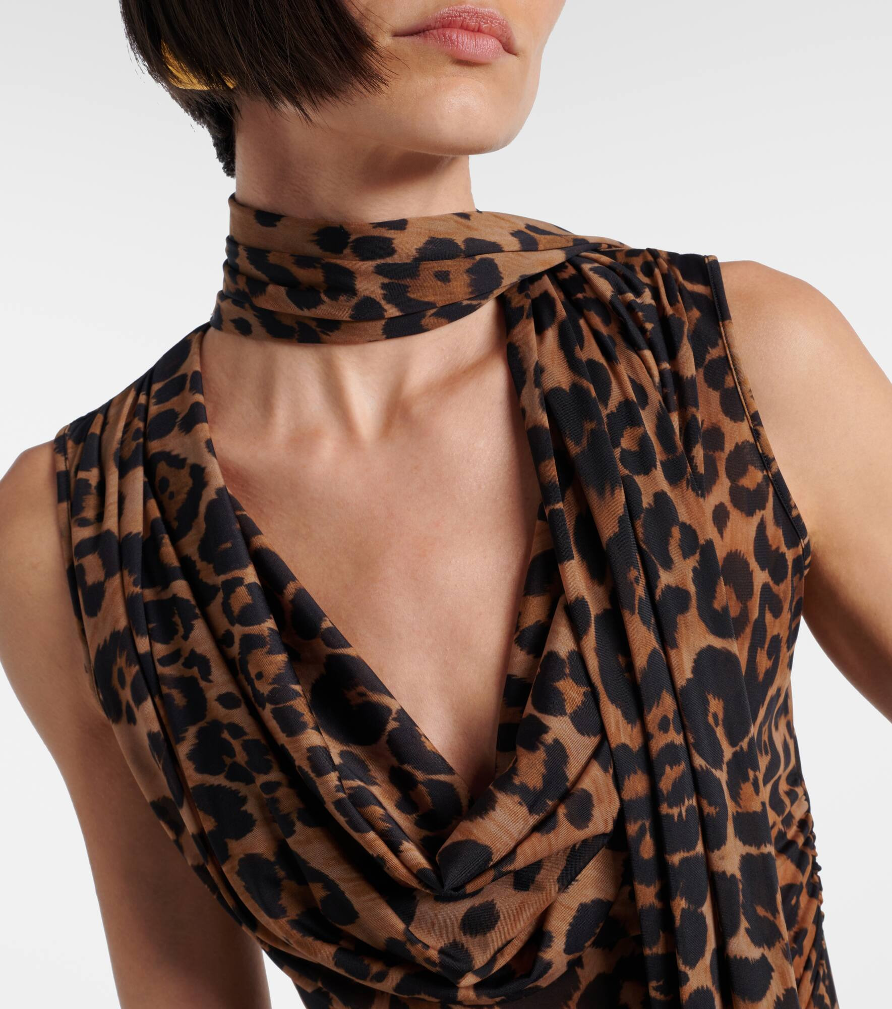 Leopard-printed jersey top - 4