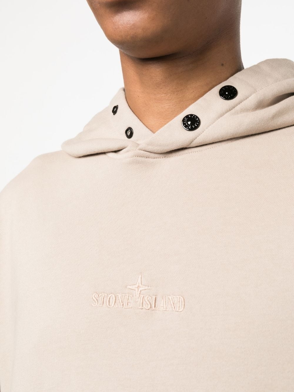 embroidered-logo cotton hoodie - 5