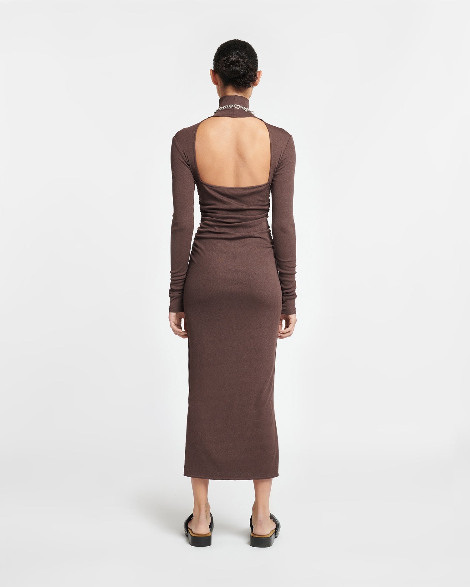 Mesh-Jersey Turtleneck Dress - 2