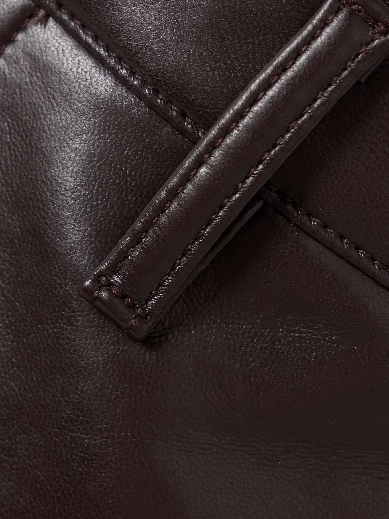 Cassia recycled leather-blend midi skirt Chocolate - 5