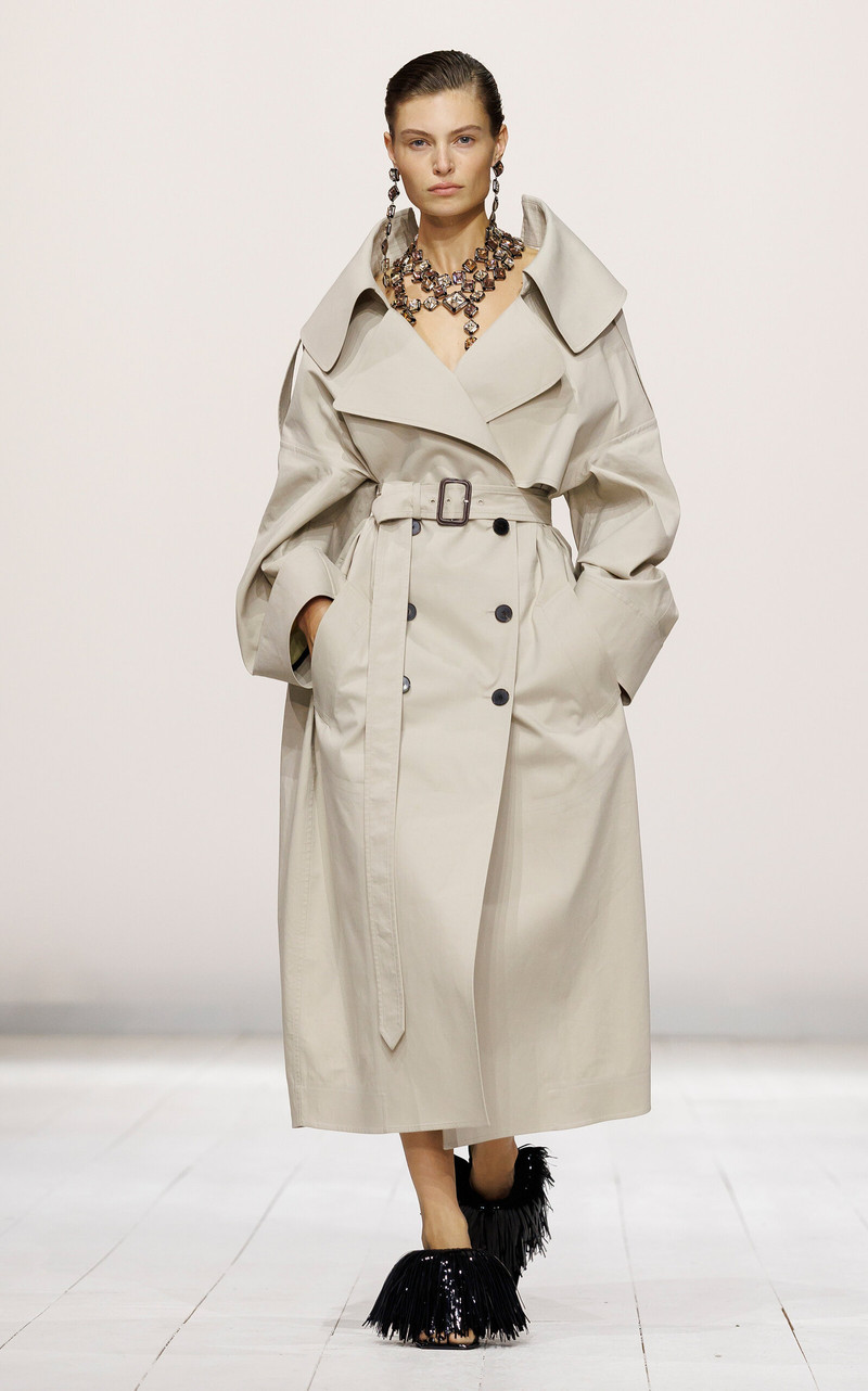 Givenchy Oversized Bonded Cotton Trench Coat neutral outlook