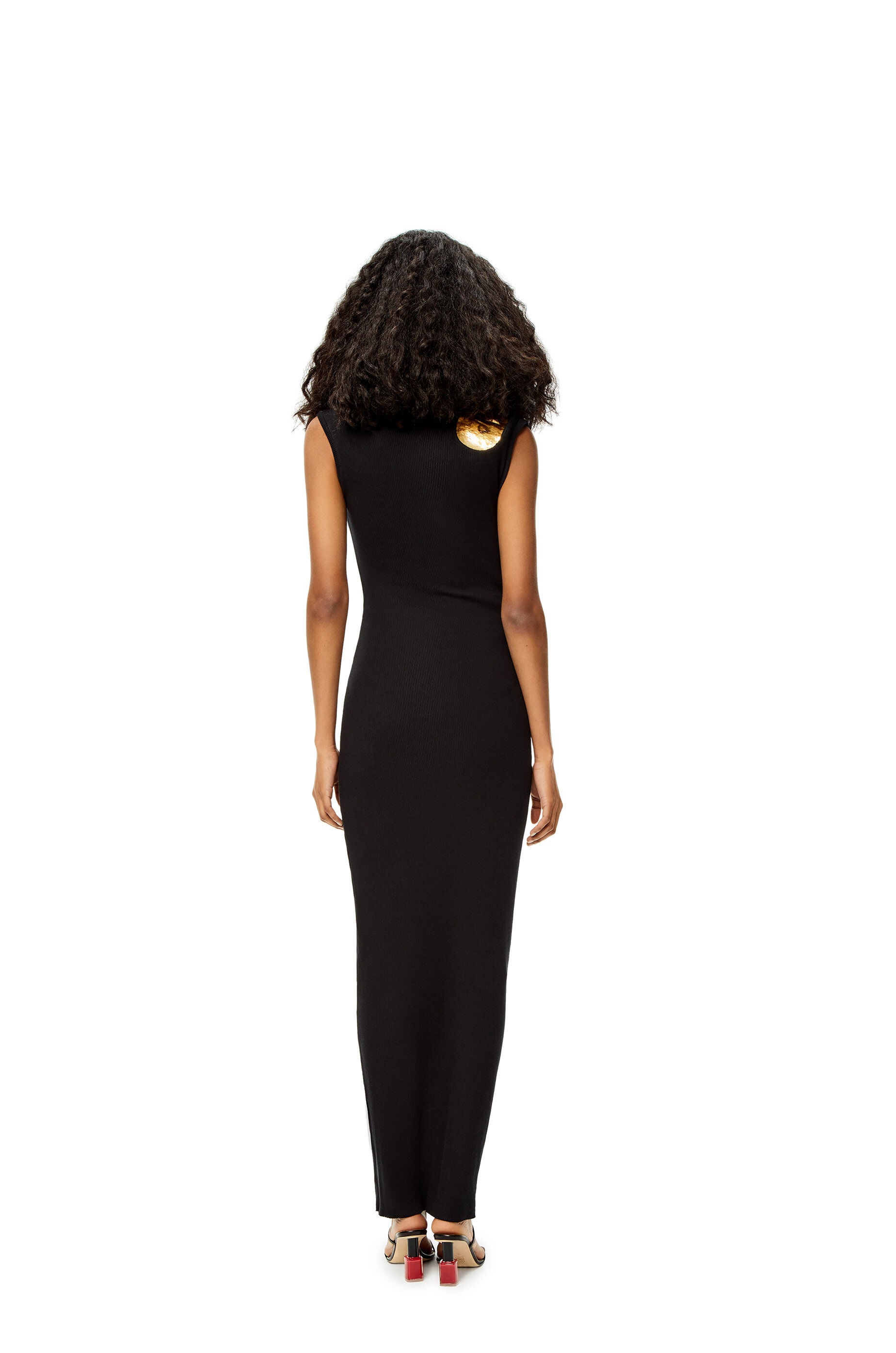 Metal plate long dress in cotton - 2