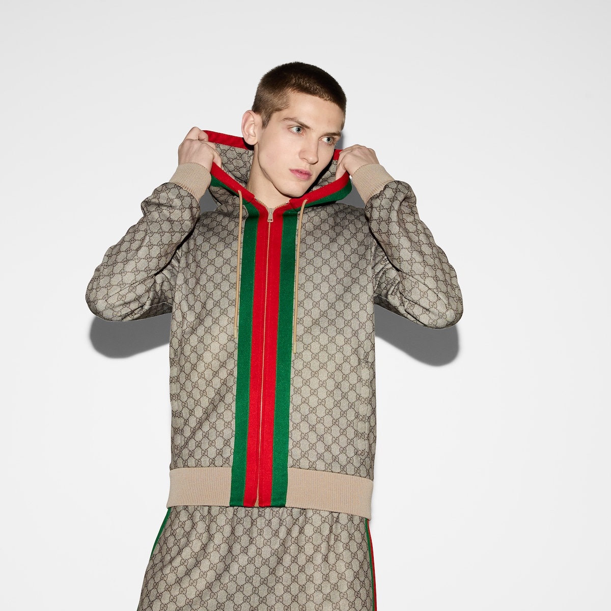 GUCCI Technical jersey zip jacket with Web | REVERSIBLE
