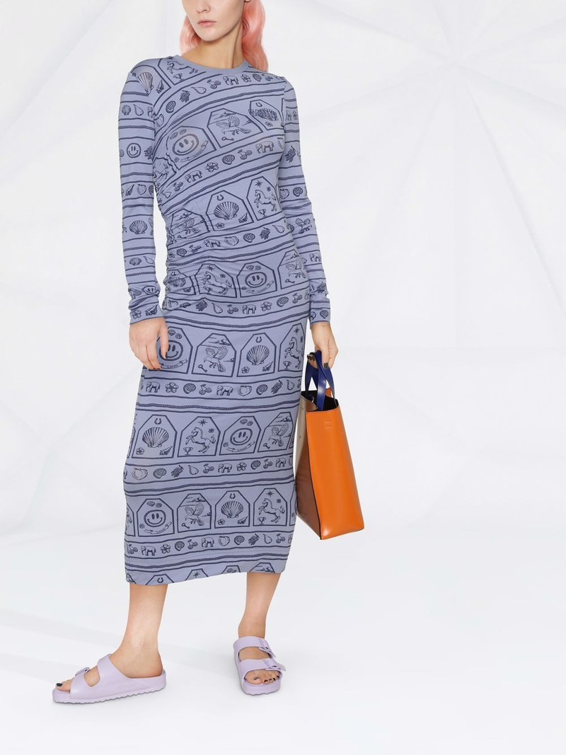 GANNI zodiac logo-print stretch-jersey dress outlook