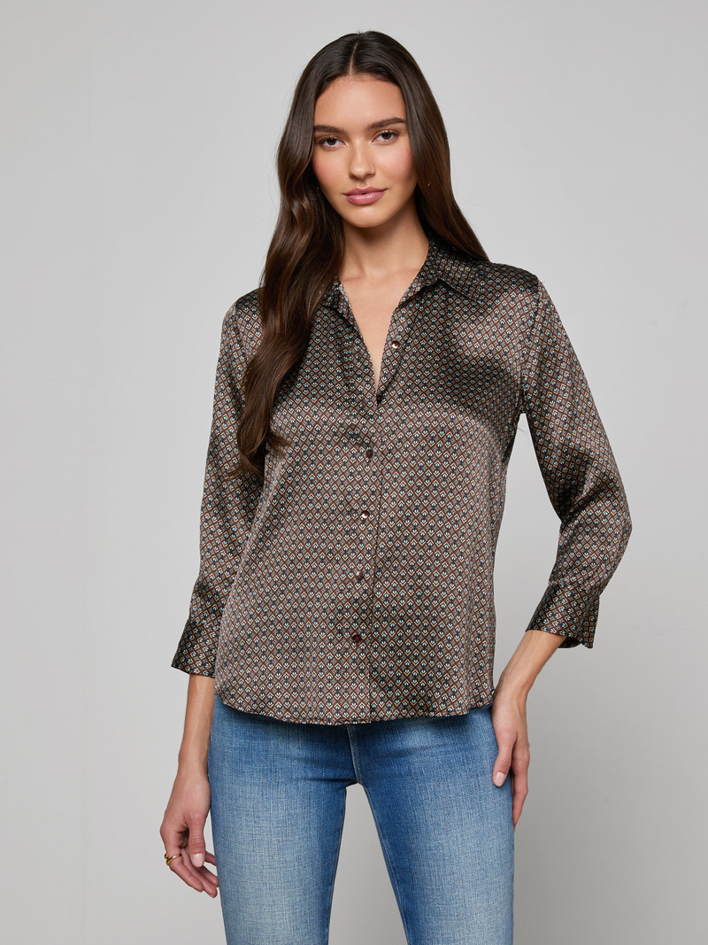 L'AGENCE Dani Silk Blouse outlook