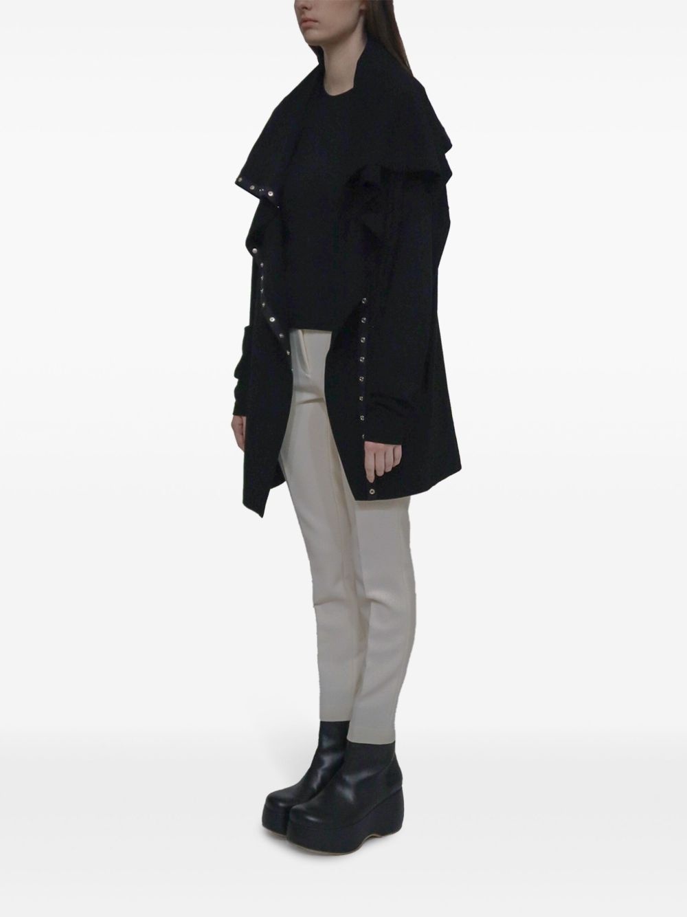 funnel-neck cardigan - 3