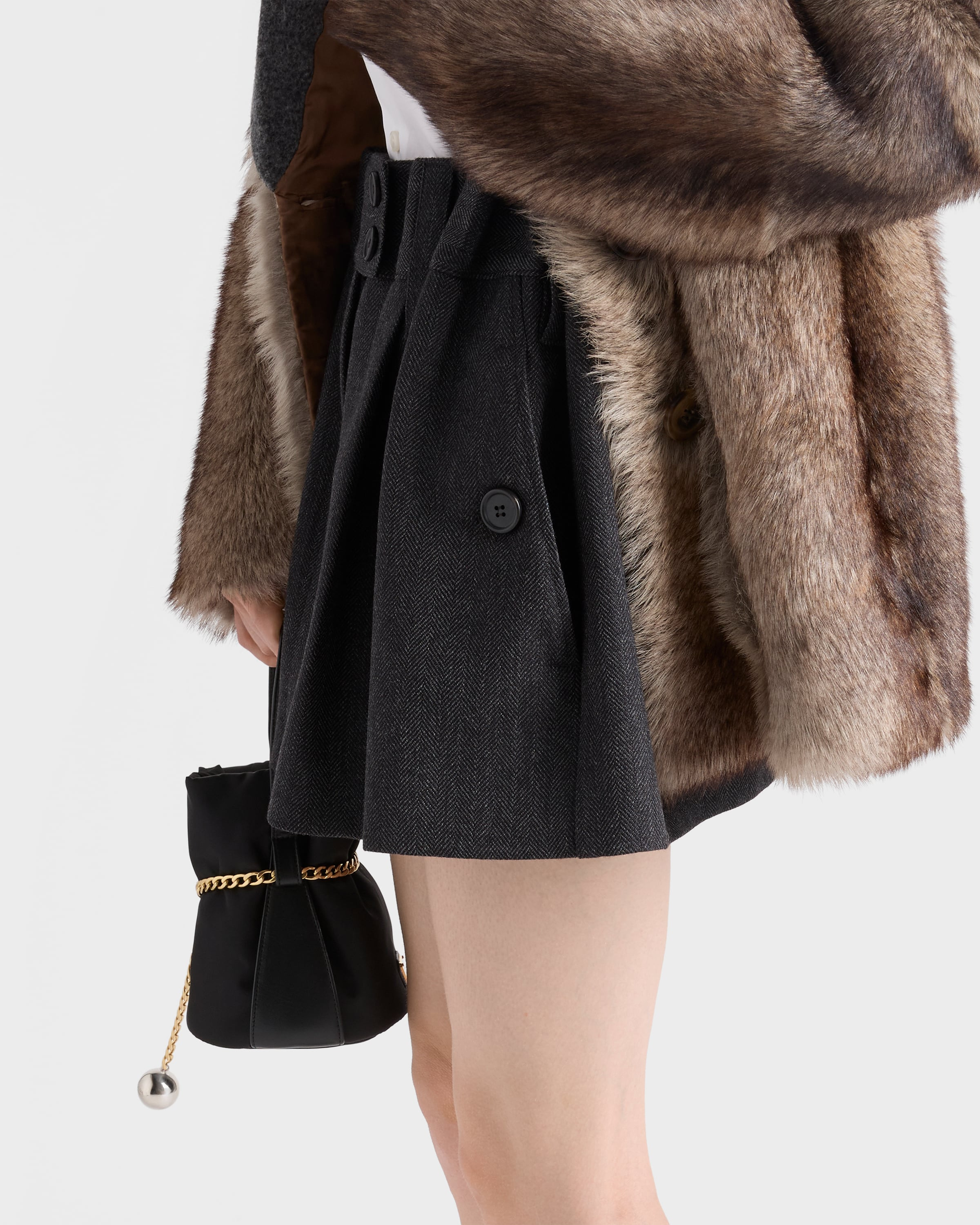 Chevron wool mini skirt - 6