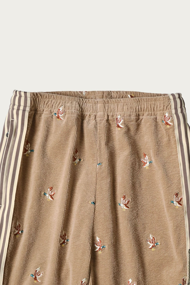 Kapital 11W Stretch Corduroy DUCK Embroidery Track Pants (Banner Stripe) - GLB outlook