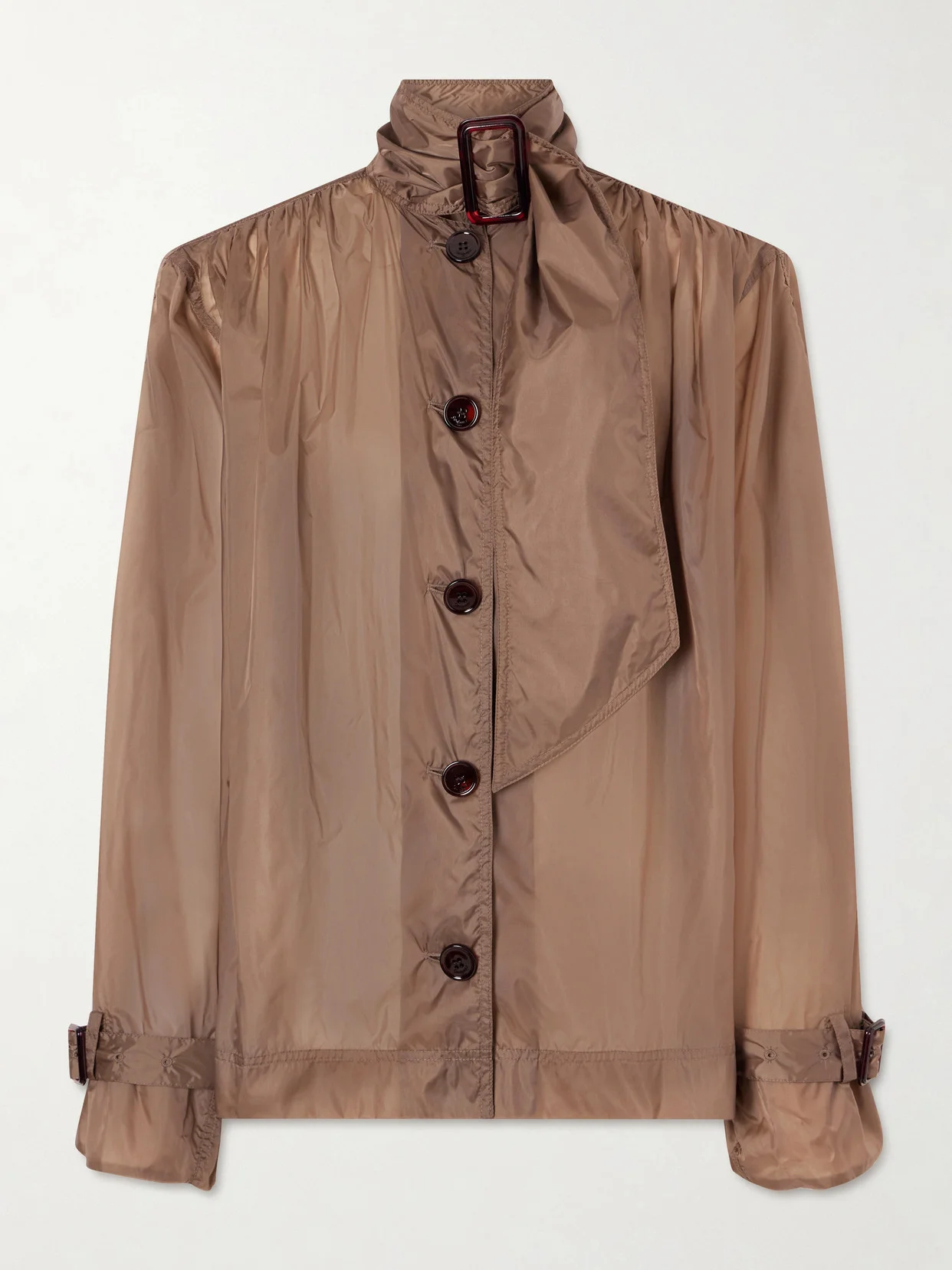 Tie-detailed Gathered Shell Shirt - 1