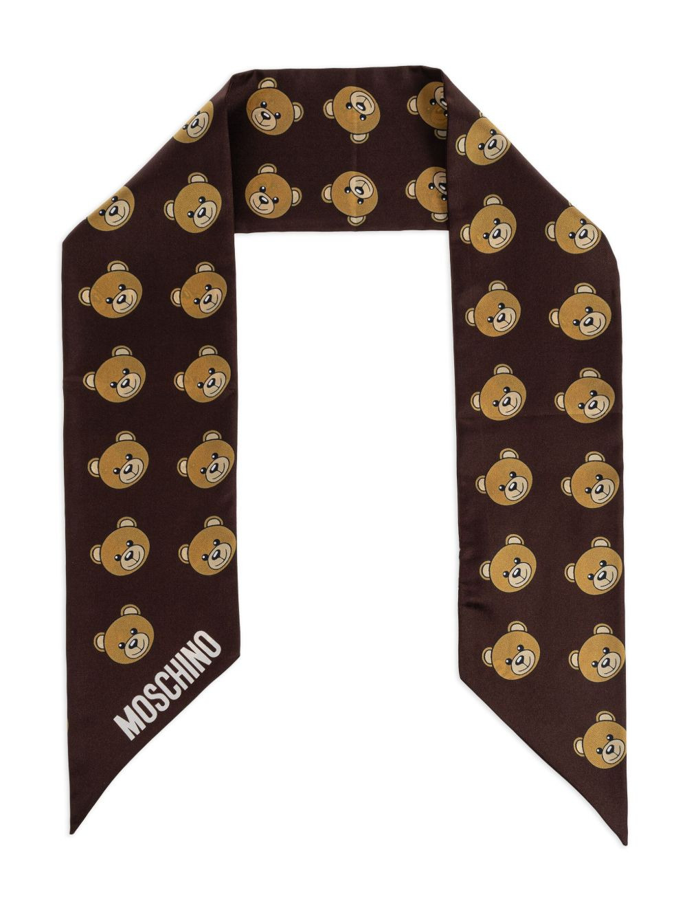 teddy-print silk scarf - 1