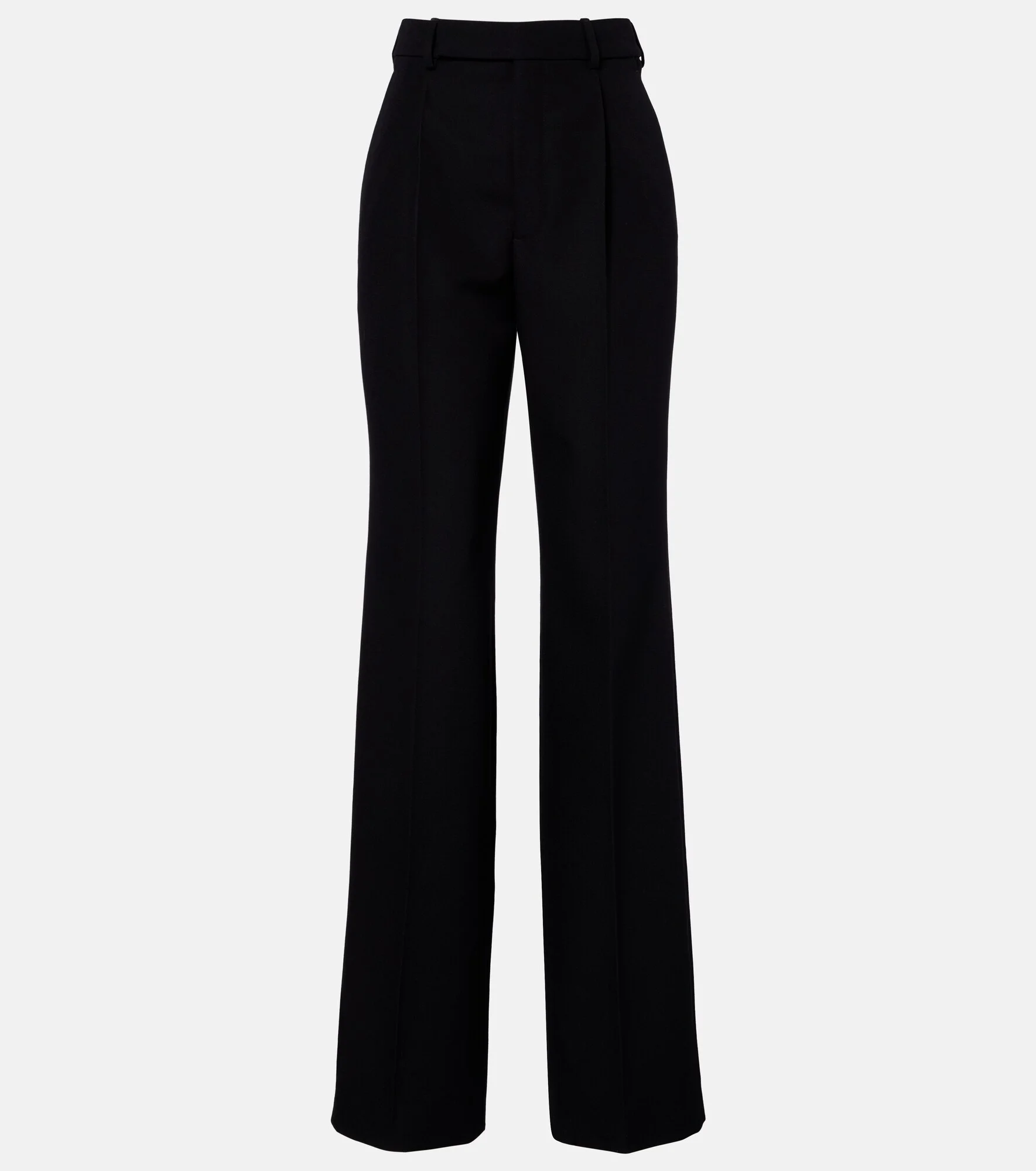 Pleated virgin wool straight pants - 1