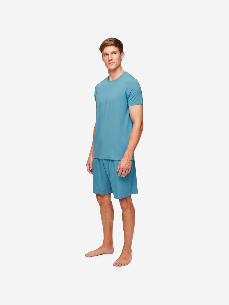 Men's Lounge Shorts Basel Micro Modal Stretch Harbour Blue - 3