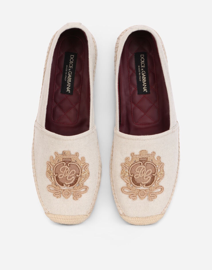 Canvas espadrilles with coat of arms embroidery - 4