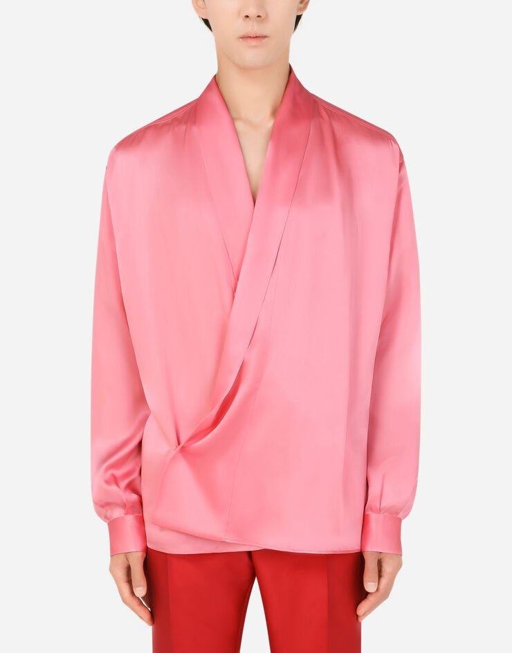 Oversize silk satin shirt - 1