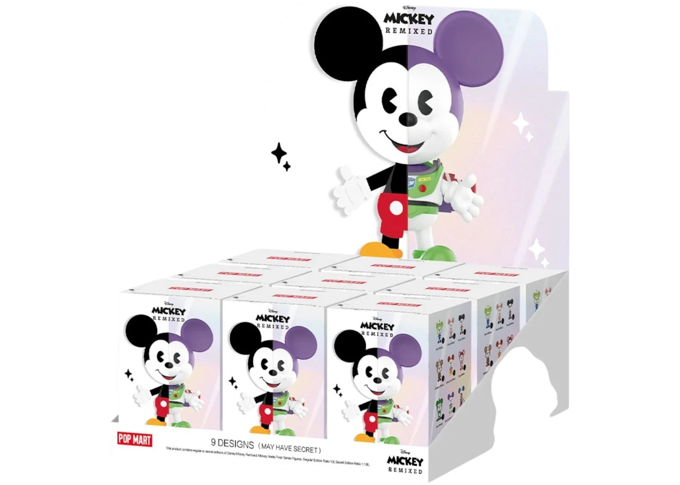 Pop Mart Disney Mickey Remixed: Mickey Meets Pixar Series Figures Sealed Case (9 Blind Boxes) - 1