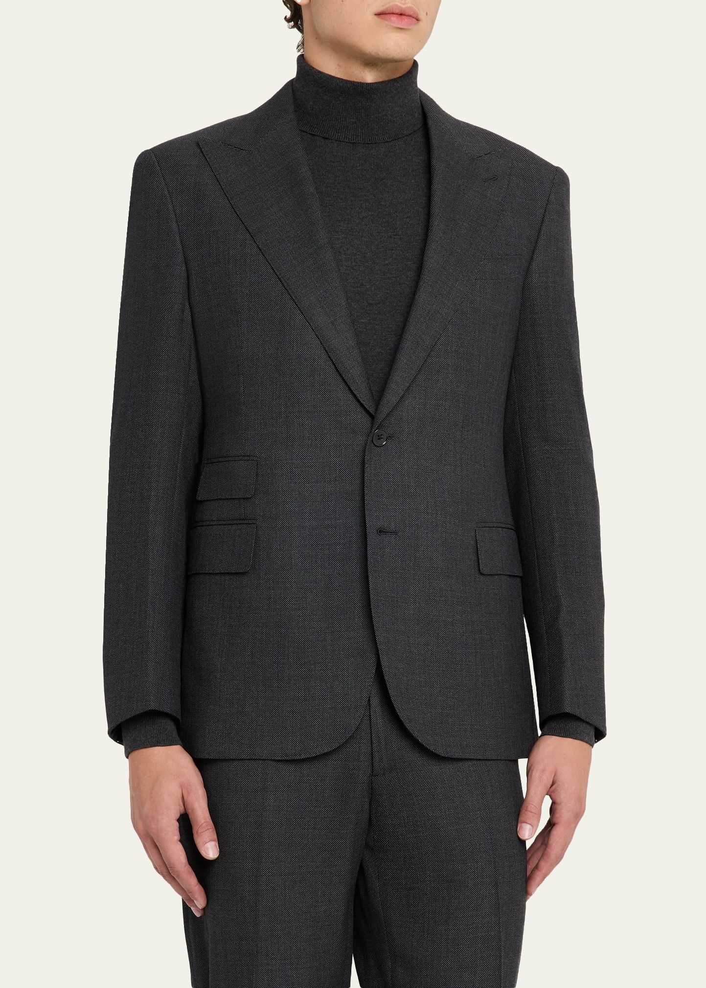 Men's Gregory Wool and Cashmere Birdseye Suit - 4