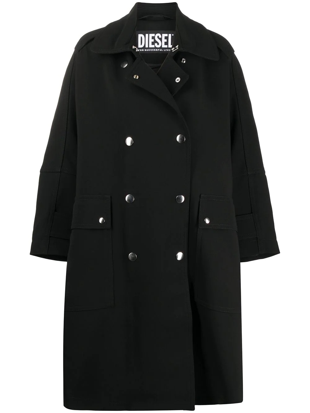 bonded crepe oversized trench coat - 1