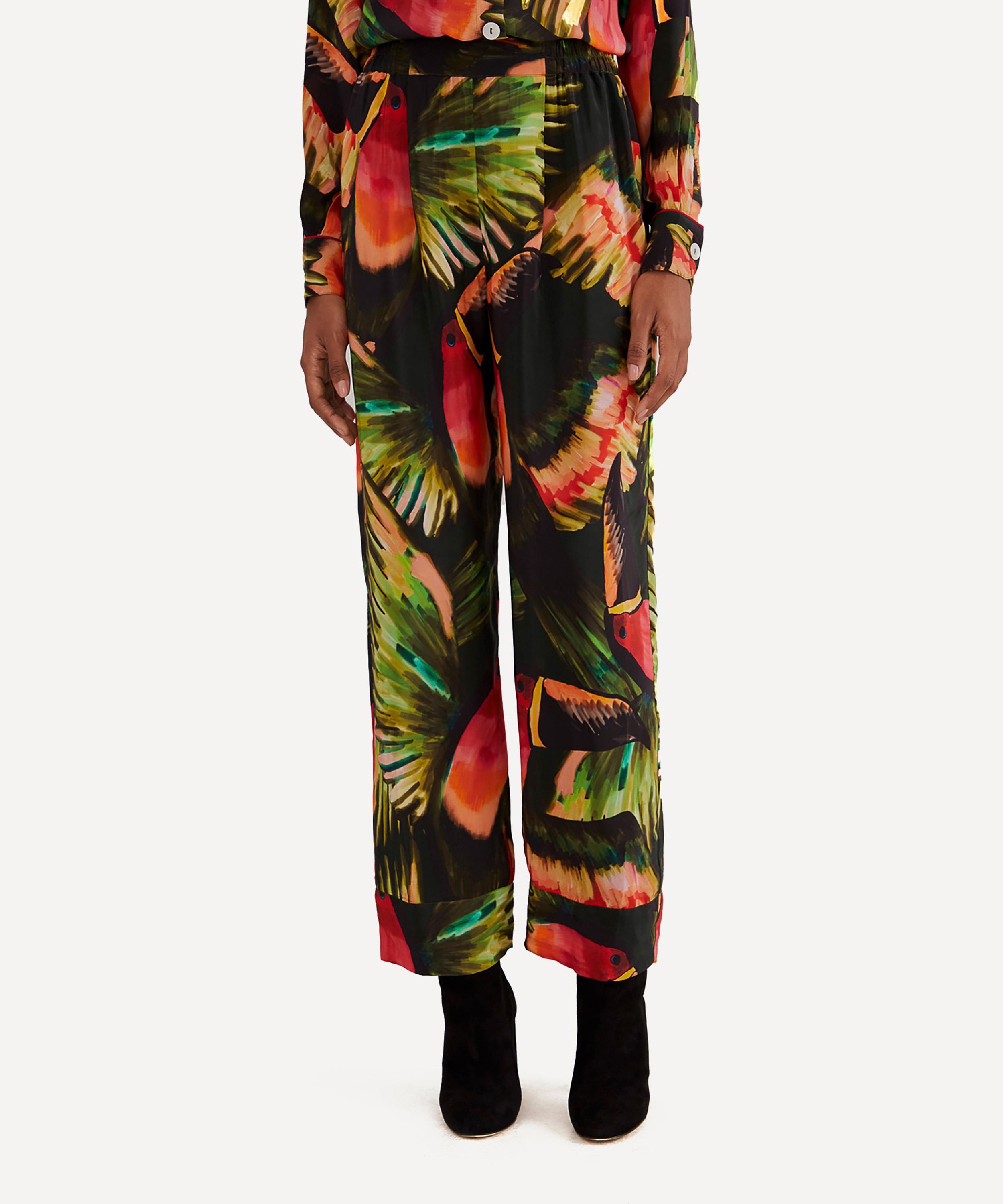 Green Painted Toucans Trousers - 4