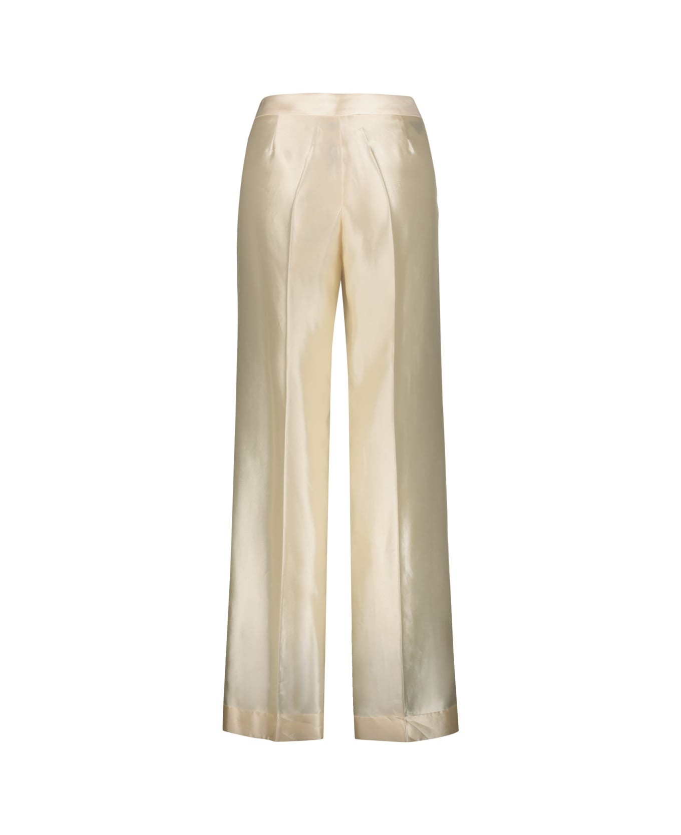 Pleated Trausers In Mikado Silk - 3
