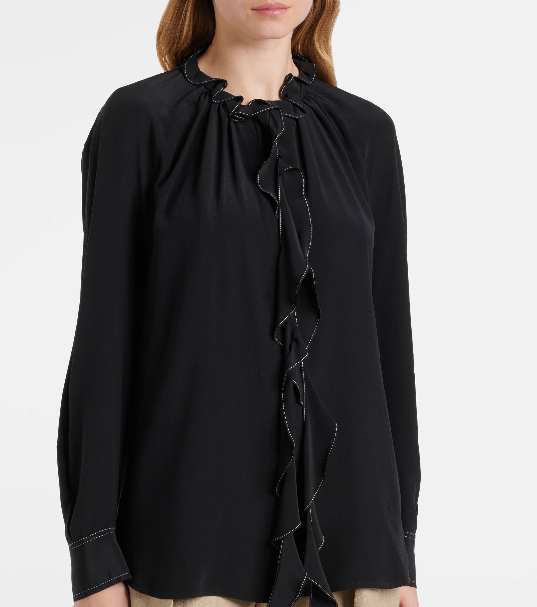 Ruffled silk blouse - 6