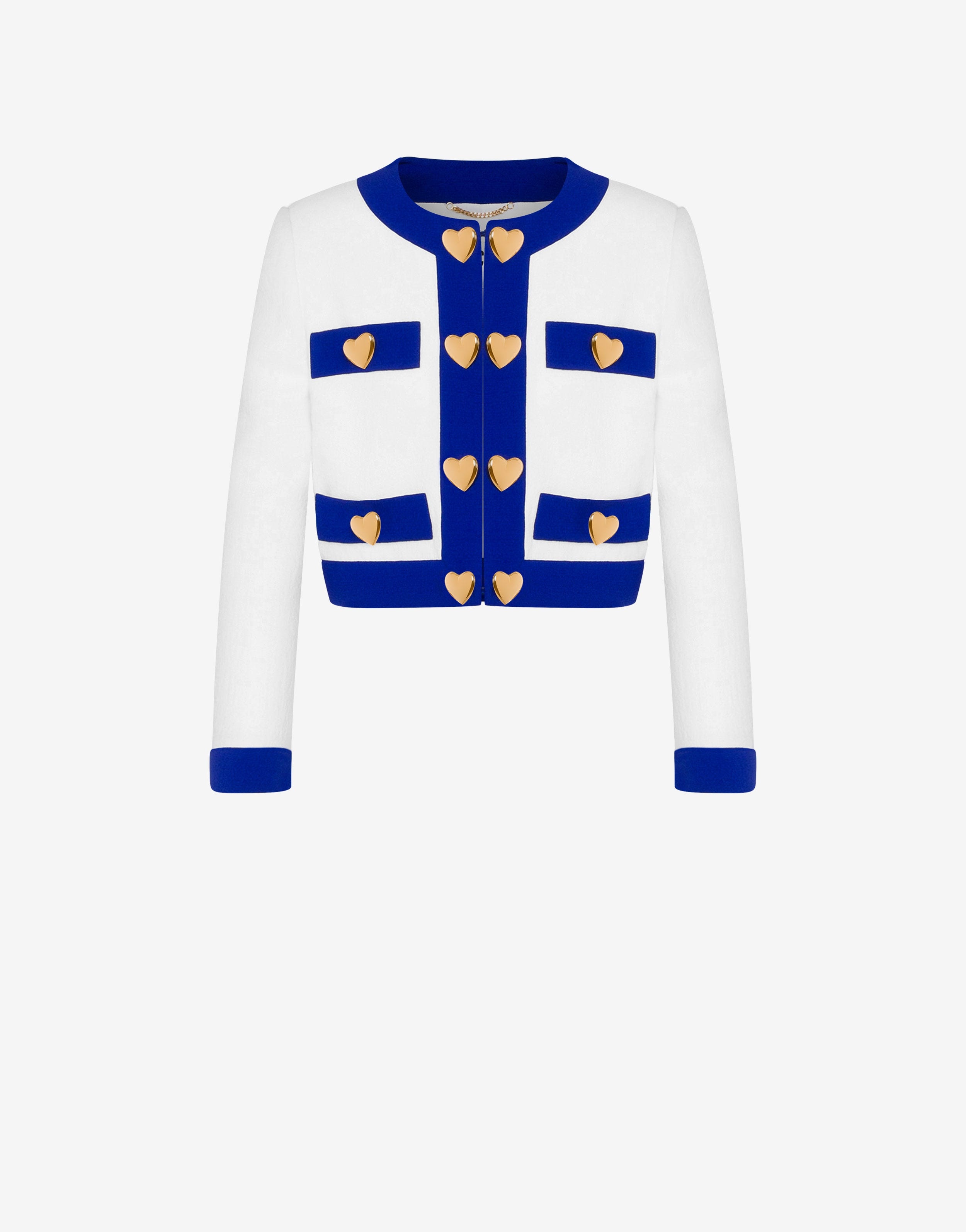 HEART BUTTONS STRETCH CRÊPE JACKET - 1