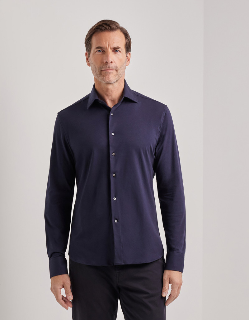 Canali MIDNIGHT BLUE STRETCH COTTON REGULAR-FIT SHIRT outlook