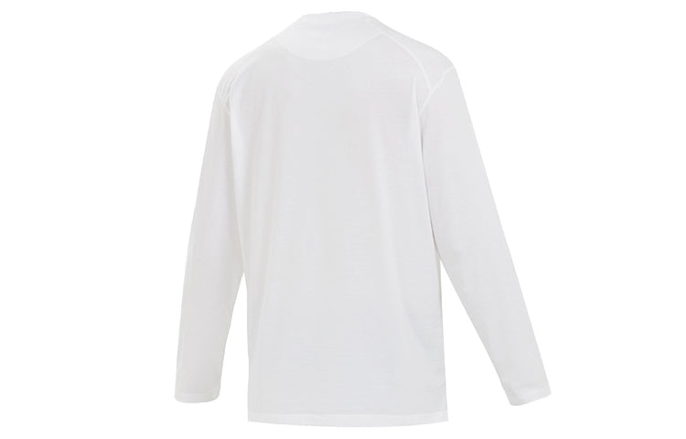 Men's Y-3 Round Neck Pullover Logo Long Sleeves White T-Shirt FN3362 - 2