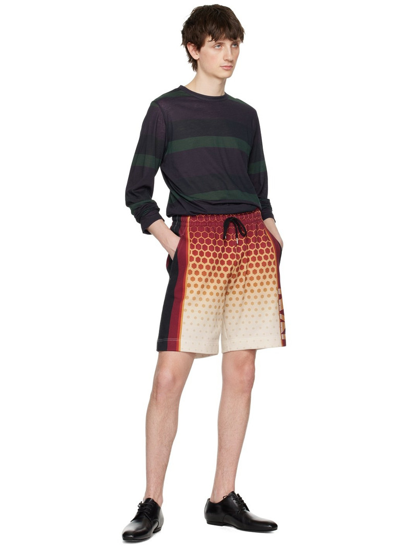 Dries Van Noten Orange Graphic Shorts outlook
