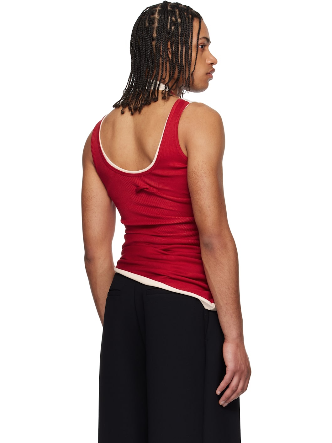 Red & Off-White 'The Draped Double' Tank Top - 3