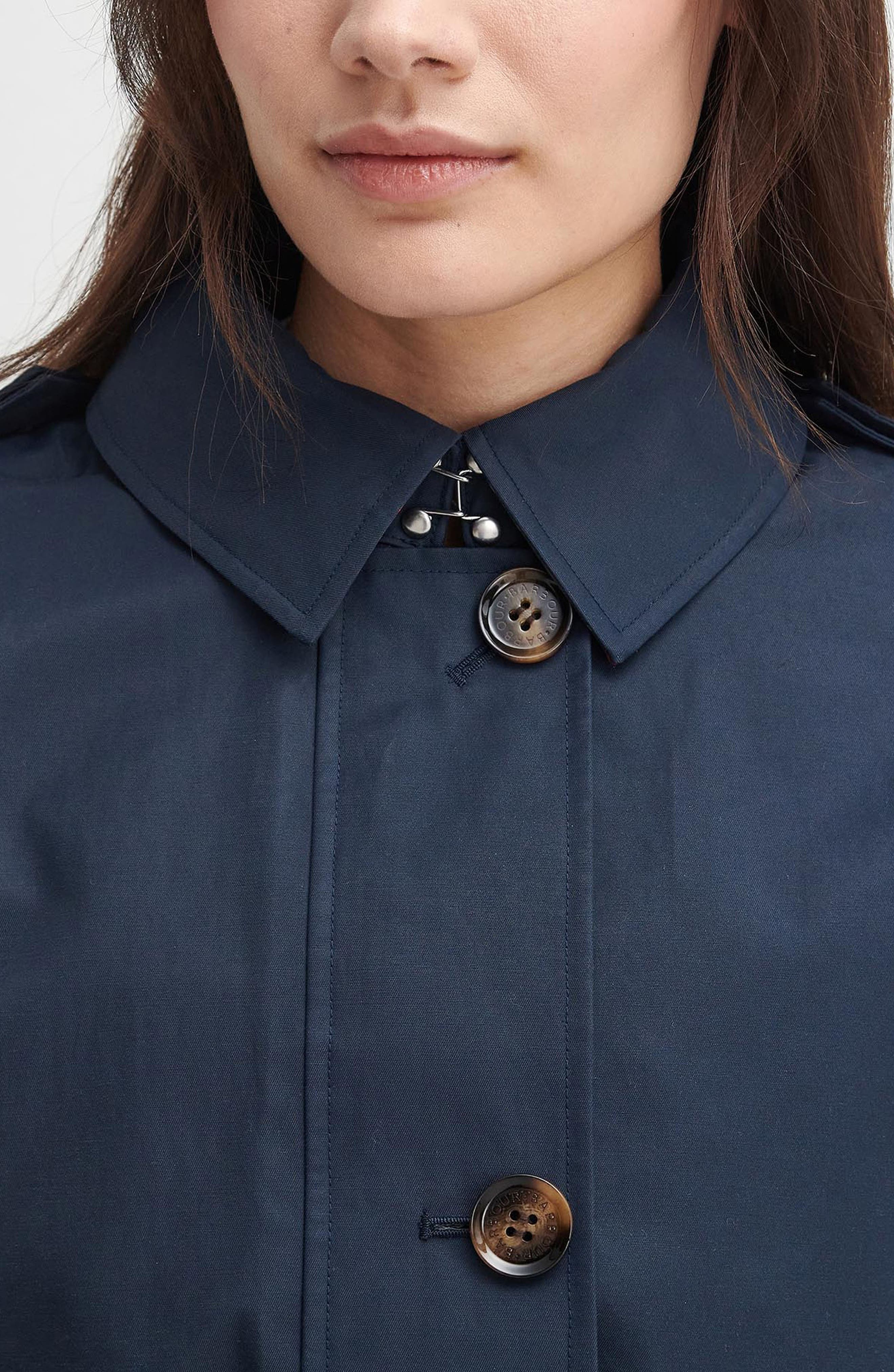 Barbour Camilla Waterproof Trench Coat in Dark Navy/Classic Tartan at Nordstrom - 9