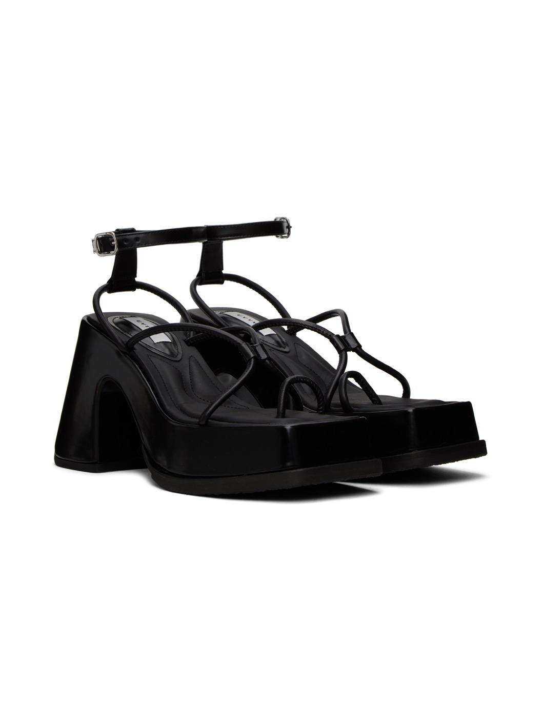 Black Olympia Heeled Sandals - 4