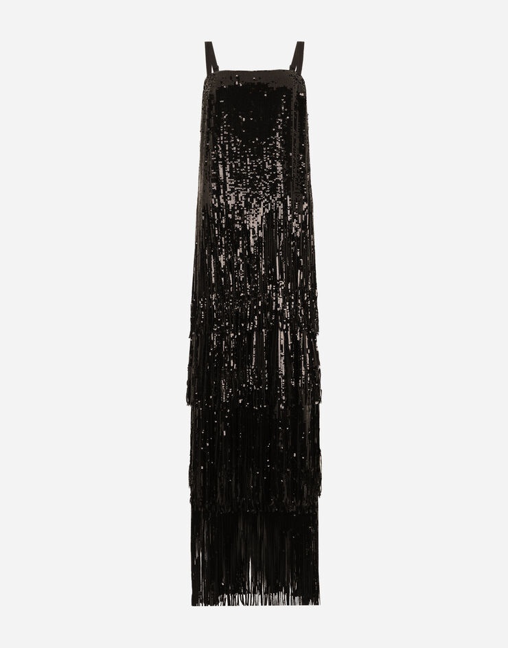 Long sequined dress with fringing - 3