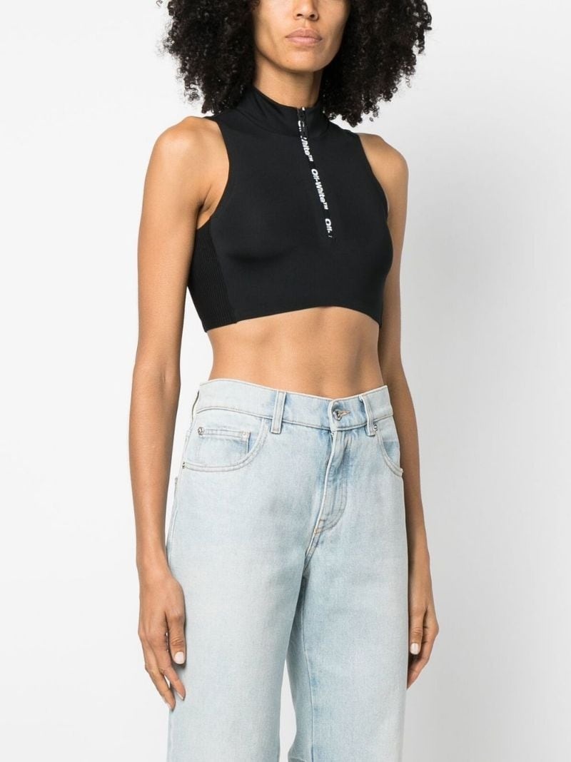 scuba half-zip cropped top - 3