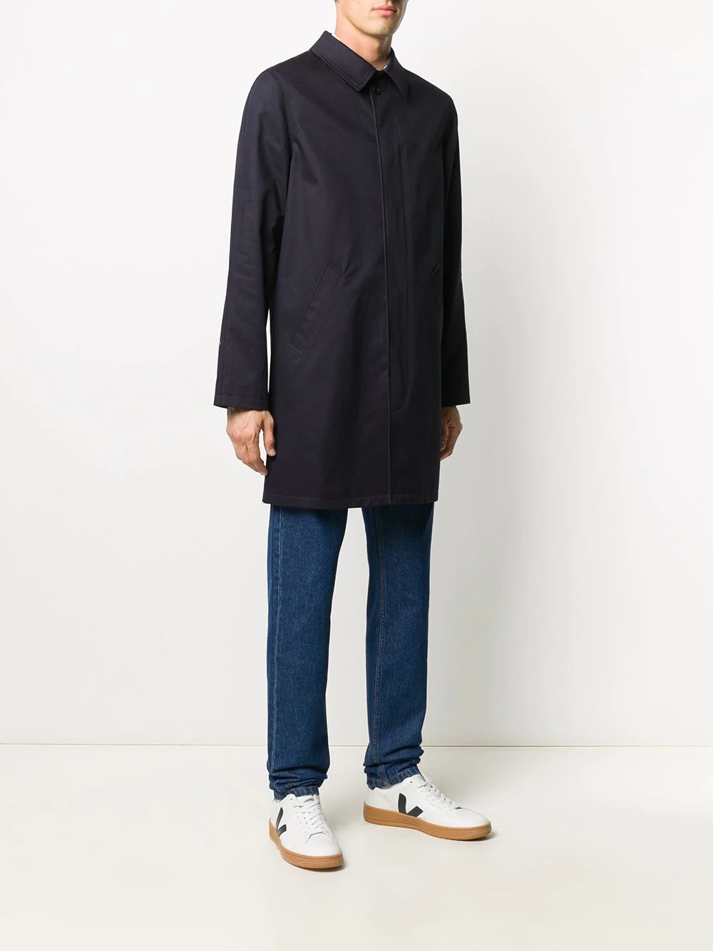 button-up long-sleeved coat - 3