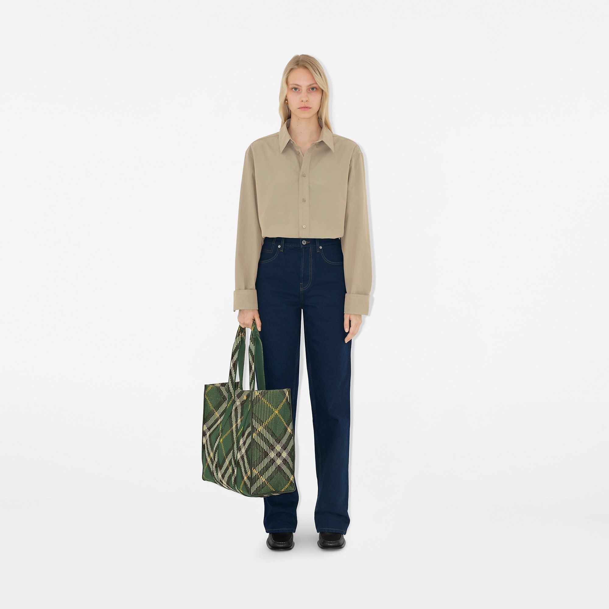 Medium Check Knitted Tote - 2