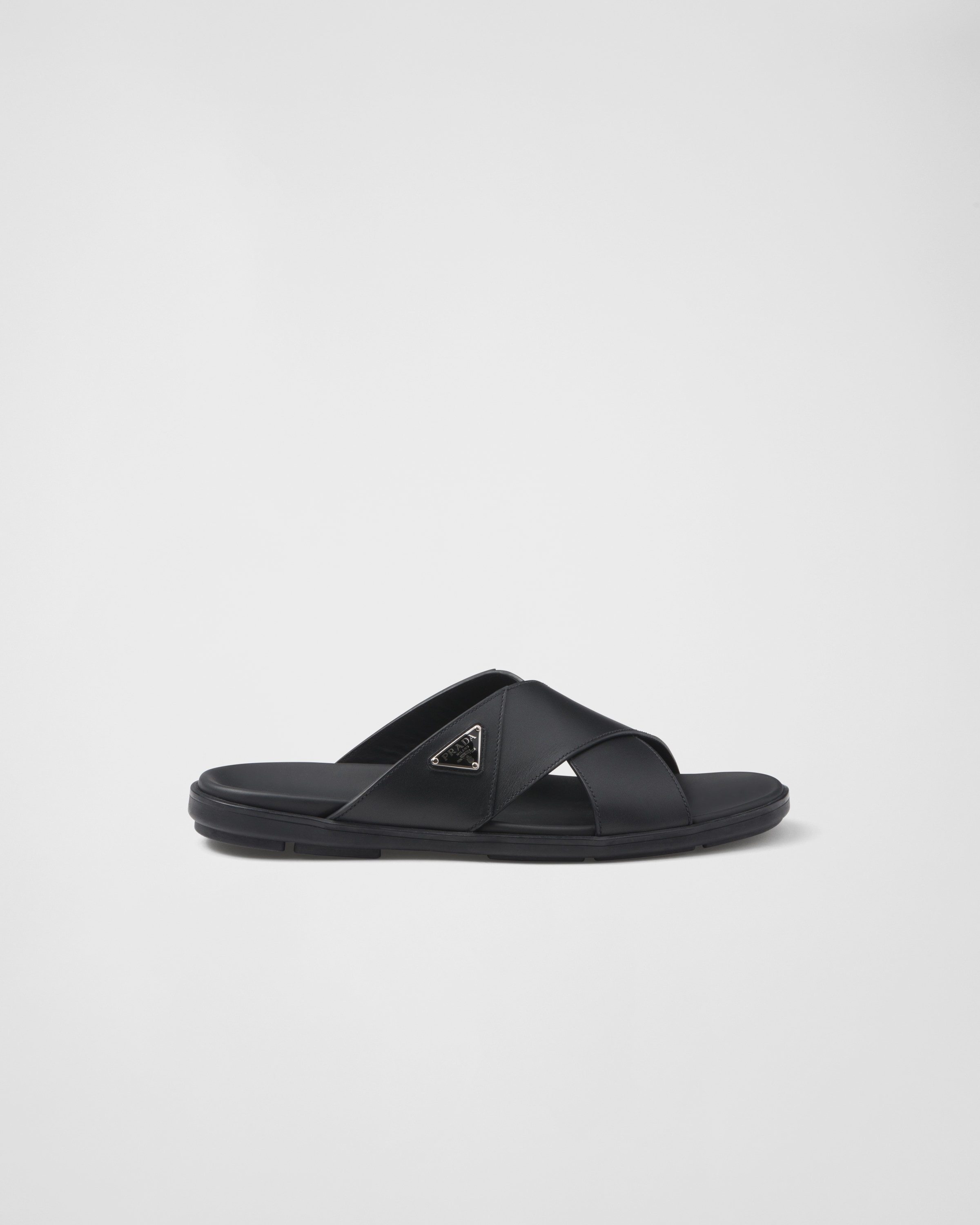 Leather crisscross slides - 2