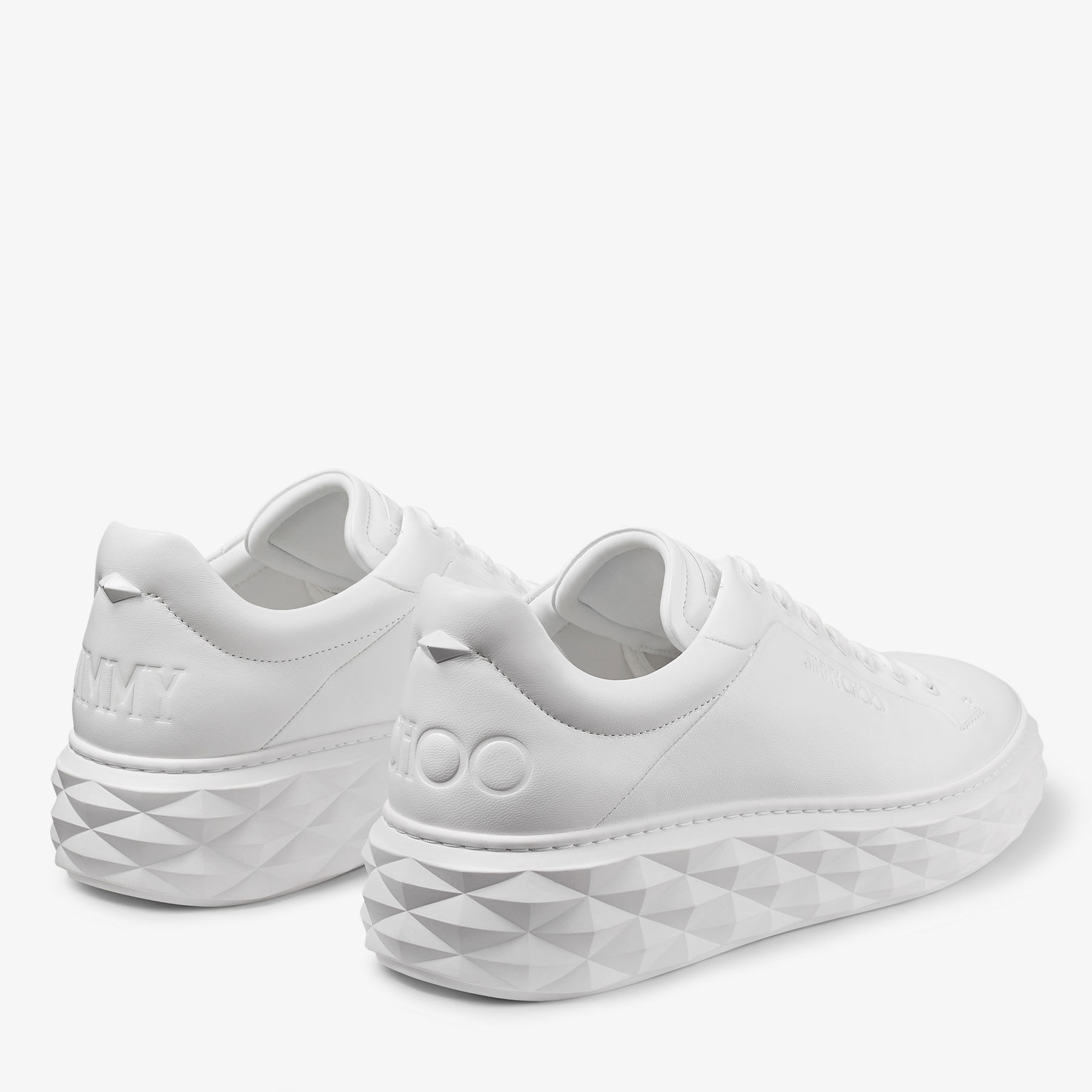 Diamond Maxi/M II
White Nappa Leather Platform Trainers - 6