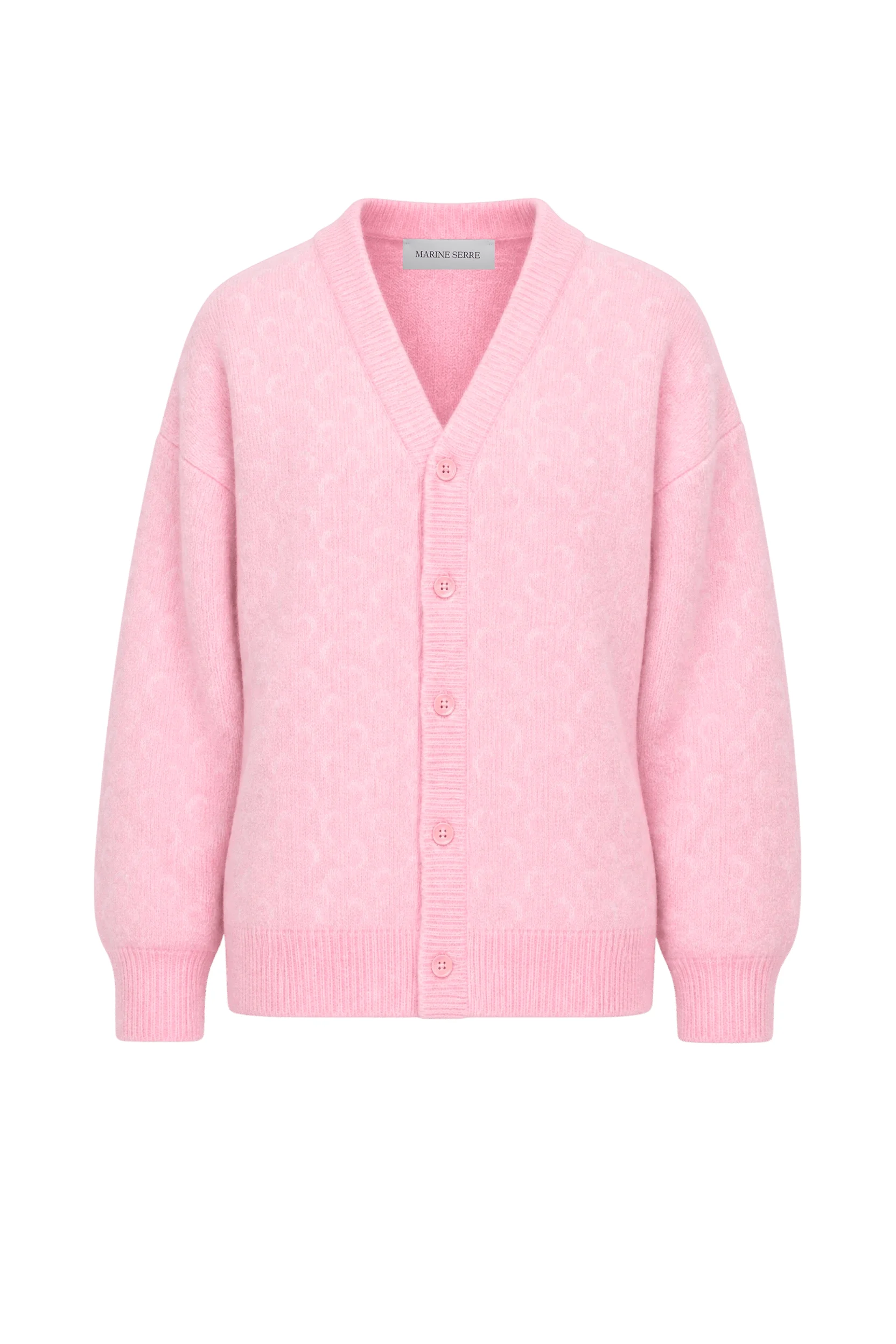 FLUFFY MOON JACQUARD KNIT LONG SLEEVES CARDIGAN - 1