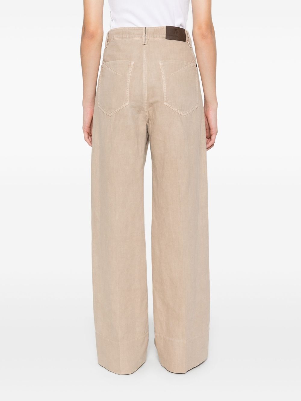 pressed-crease wide-leg trousers - 4