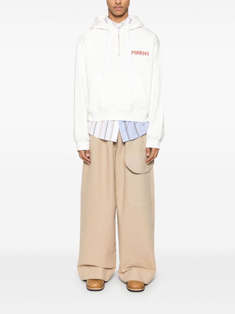 Marni logo-patch hoodie outlook