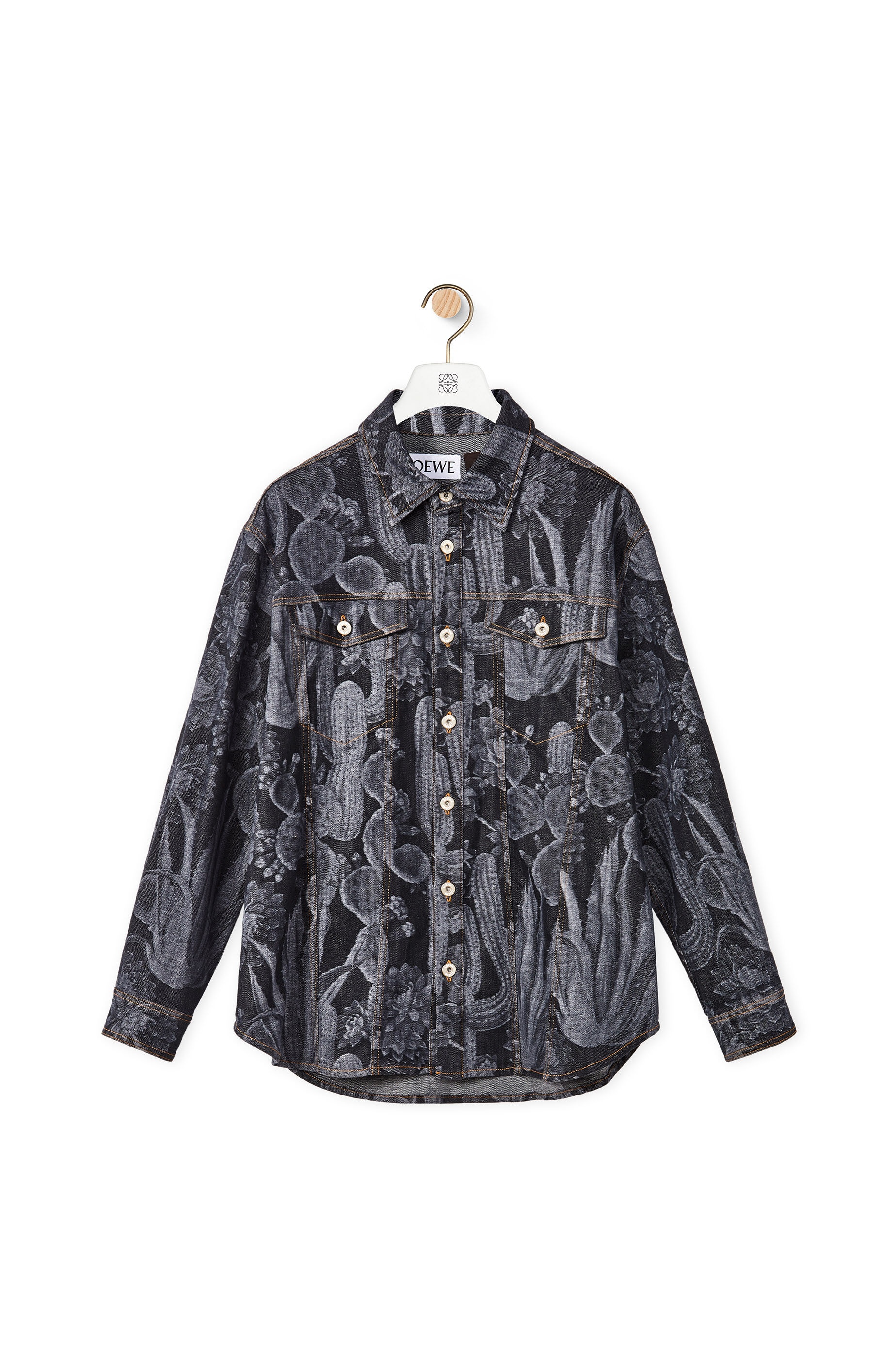 Cactus print overshirt in cotton - 1