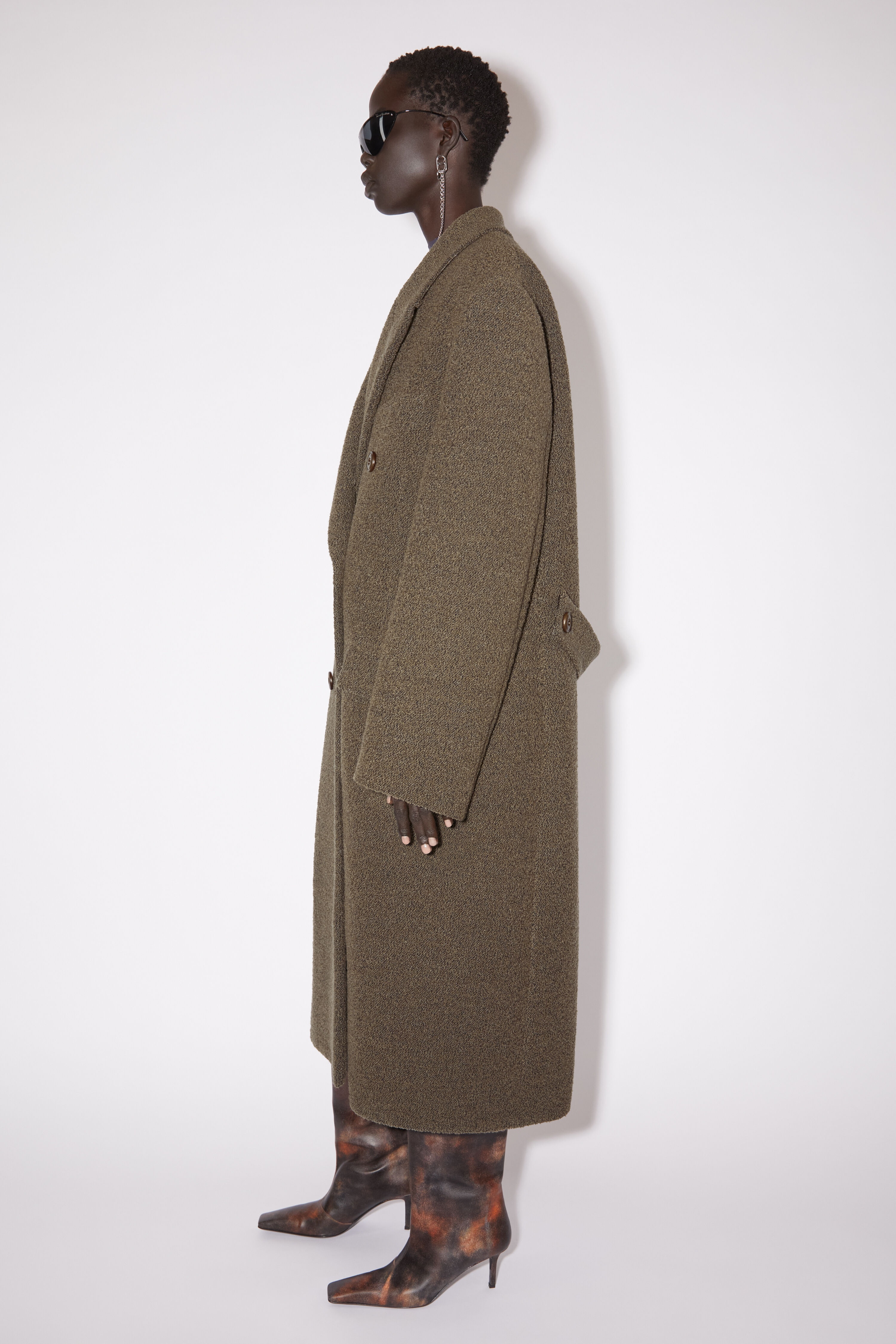 Acne Studios Double breasted wool coat Taupe grey REVERSIBLE